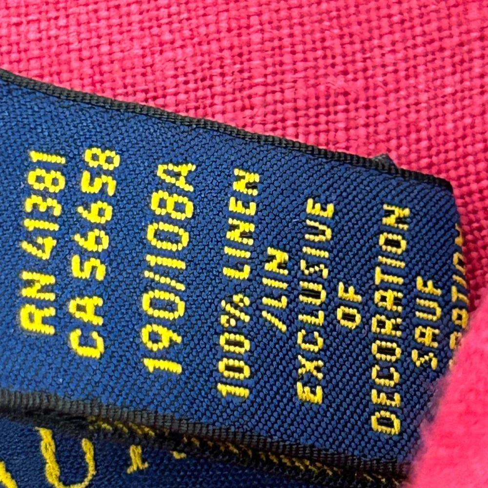 Ralph Lauren Button Down Shirt Mens XXL Fushia 100% Linen Long Sleeve Pony Logo